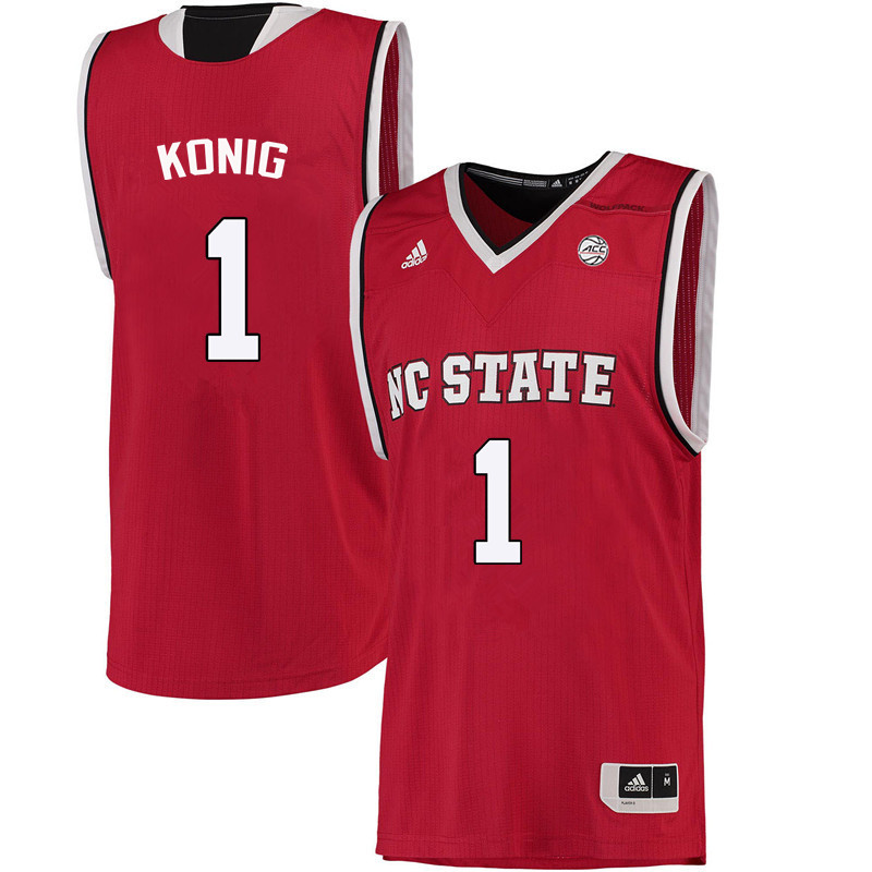 Men NC State Wolfpack #1 Aislinn Konig College Basketball Jerseys-Red - Click Image to Close